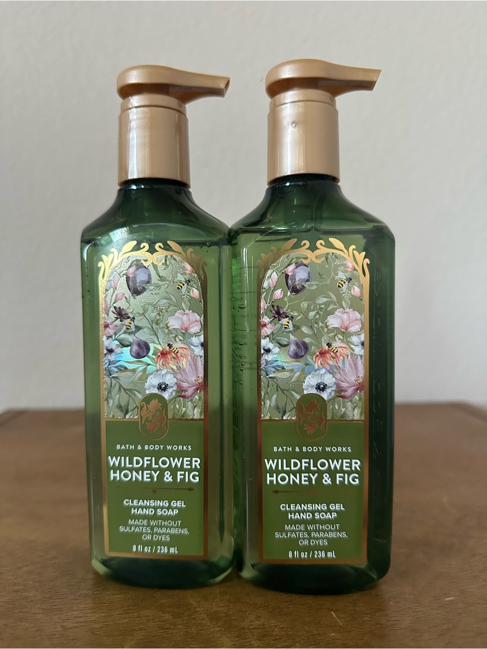 X2 Bath & Body Works Wildflower Honey & Fig Cleansing Gel Hand Soaps NEW